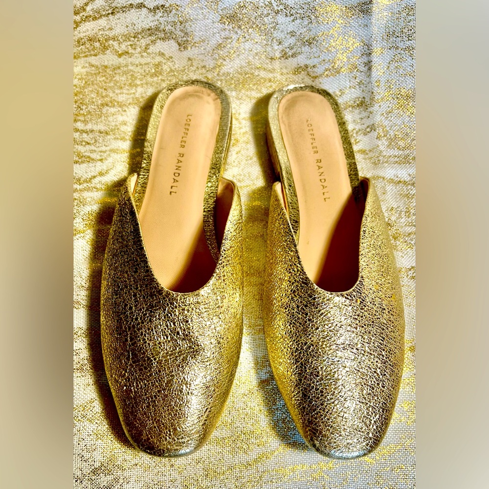 Loeffler Randall
Quin Crinkle Metallic Mule Flat, 8.5. Good condition.
